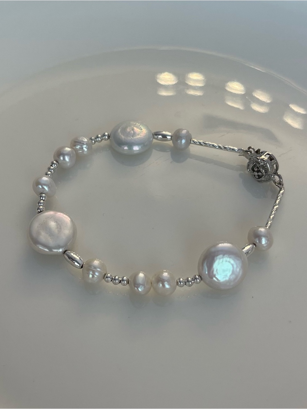 Freshwater Pearl Beaded Bracelet - White
